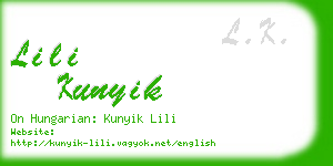 lili kunyik business card